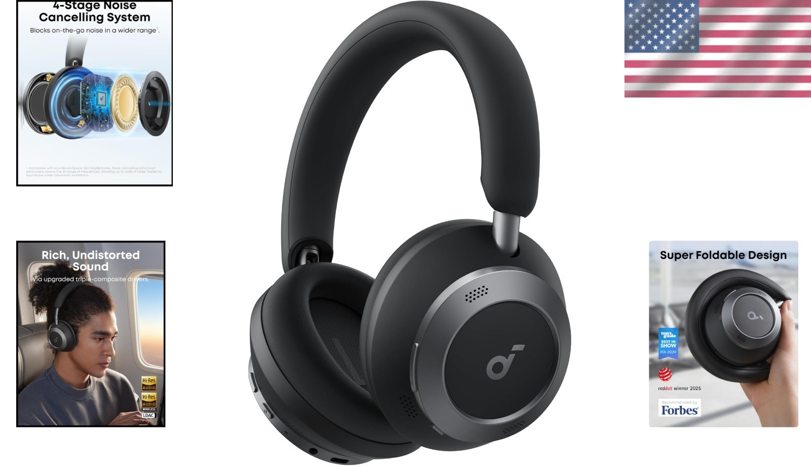 Space One Pro Wireless ANC Headphones – 60H Hi-Res Sound & Ultra-Fast Charging