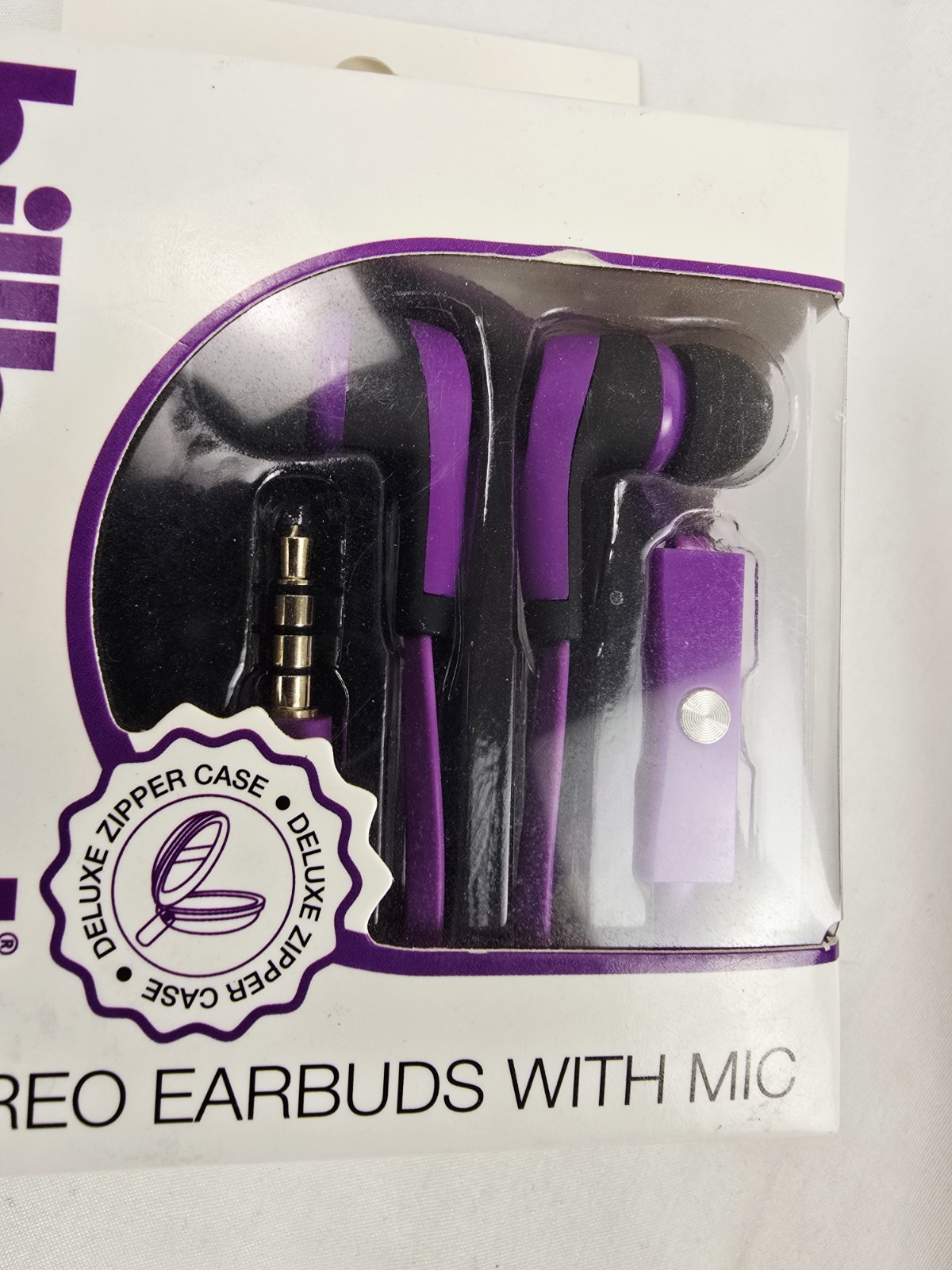 Billboard Stereo Earbuds With Mic Purple With Deluxe Zipper Case NEW