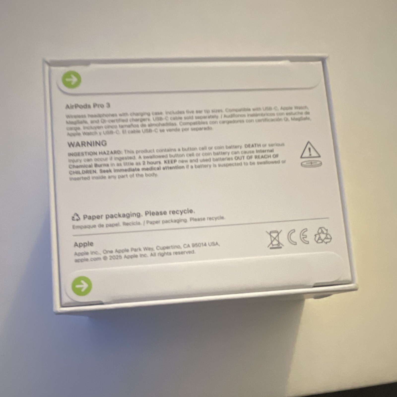 Apple AirPods Pro 3 Wireless Bluetooth In-Ear Earbuds – White