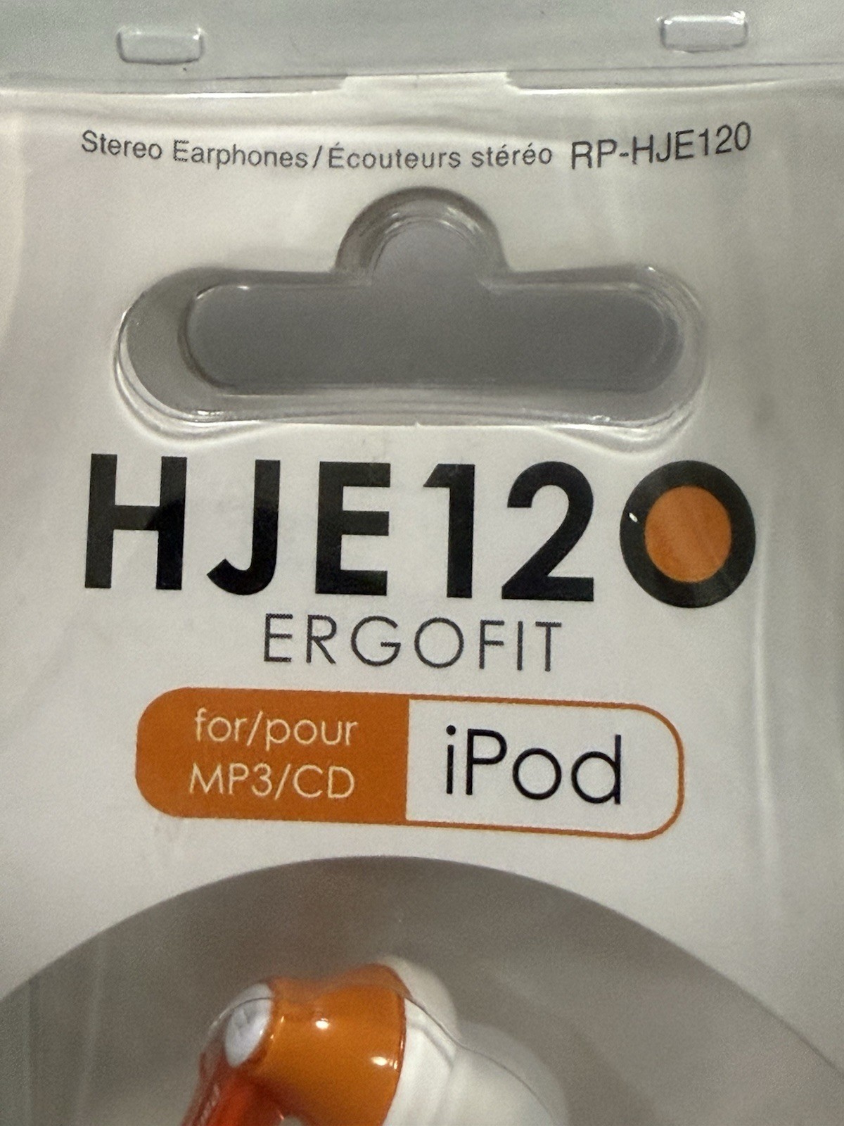 Panasonic RP-HJE120 Ergo-Fit In-Ear Headphones – Orange NEW Sealed