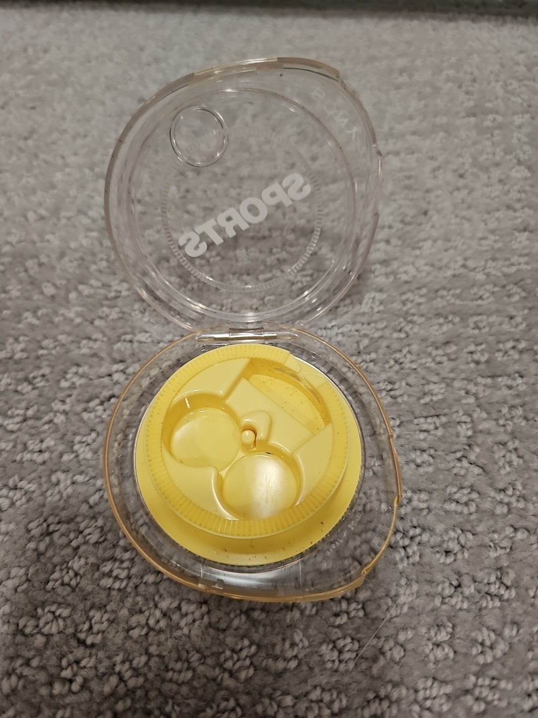 SONY MDR-E225 Sports Earbuds Yellow Clear Travel Case Cord Wind-up Storage Pro