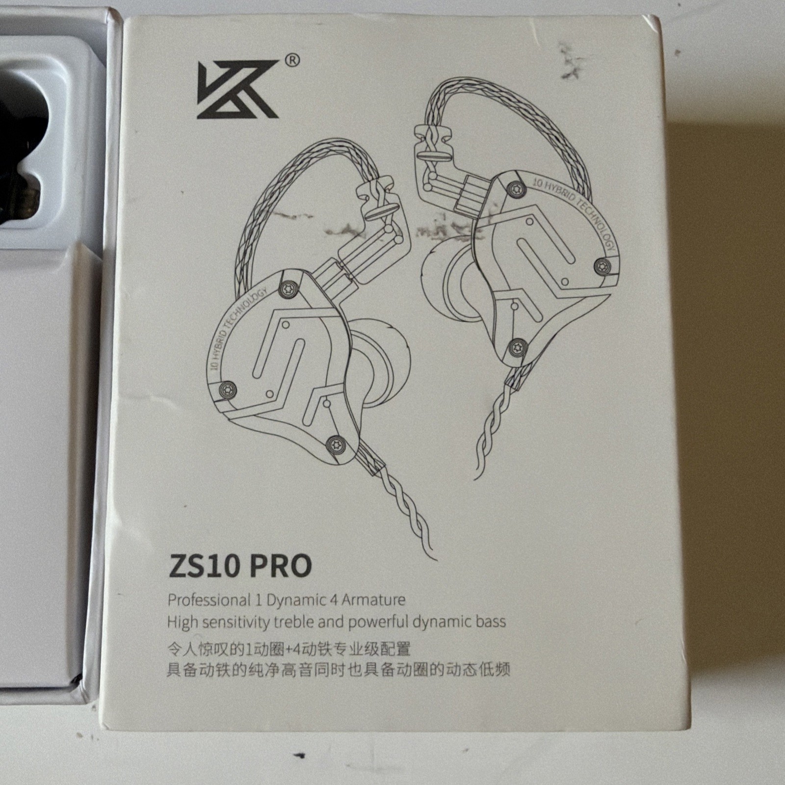 KZ ZS10 Pro, Linsoul 4BA+1DD 5 Driver in-Ear HiFi Metal Earphones, Black