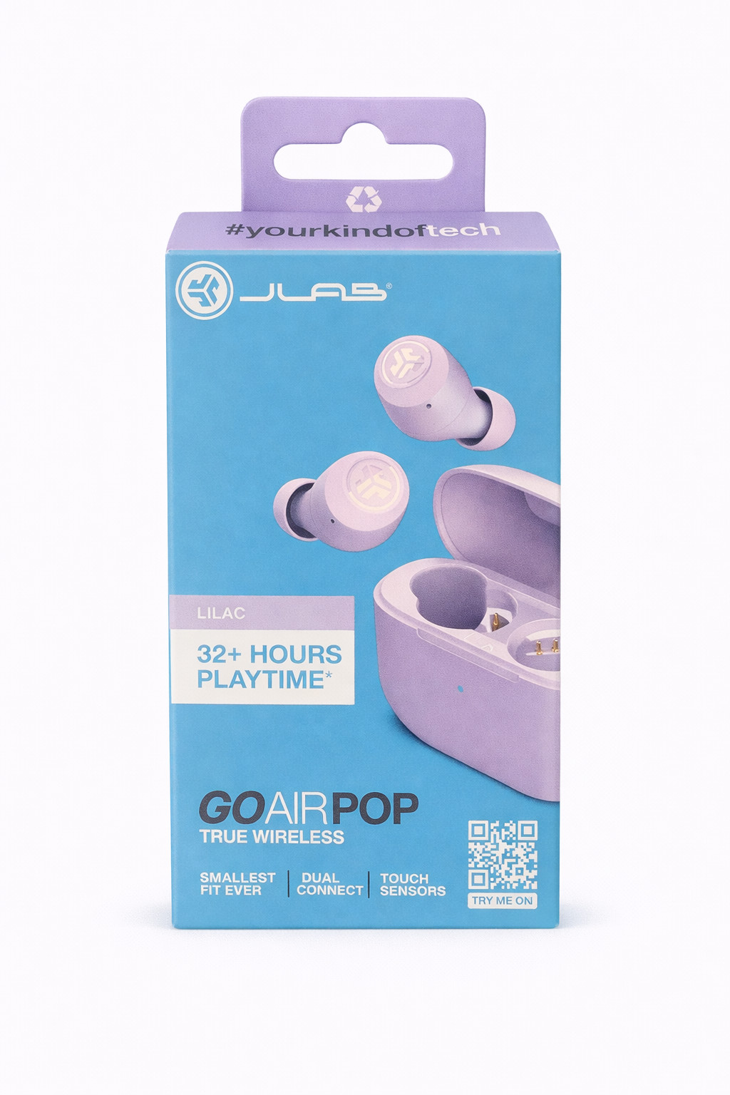 JLab Go Air Pop True Wireless Bluetooth Earbuds & Charging Case Lilac