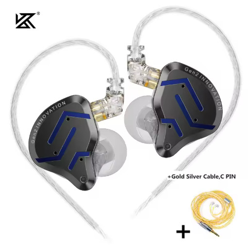 KZ ZSN Pro 2 Hybrid 1BA 1DD Wired IEM Earphones HiFi Sound