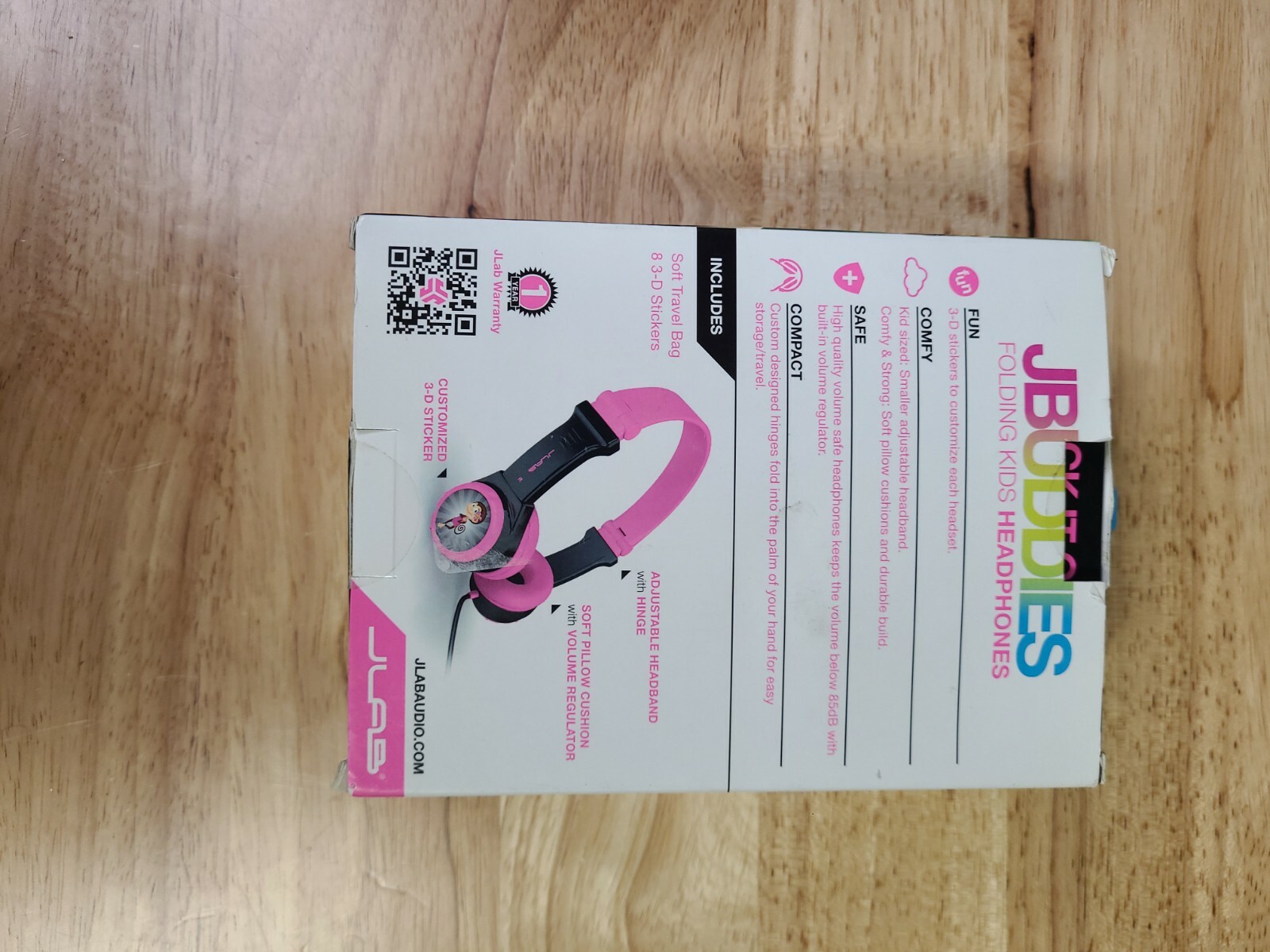 JLab JBuddies Wired Folding Kids Pink Headphones