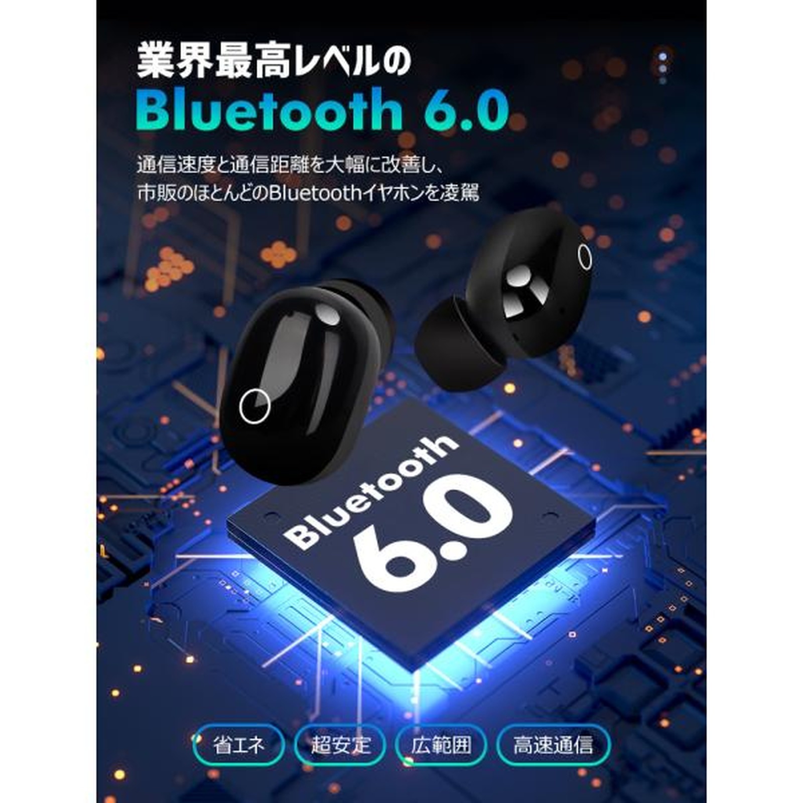 Wireless Earbuds, Bluetooth 6.0, Compatible with iPhone 17, 16, 15, 14, 13, 8, X