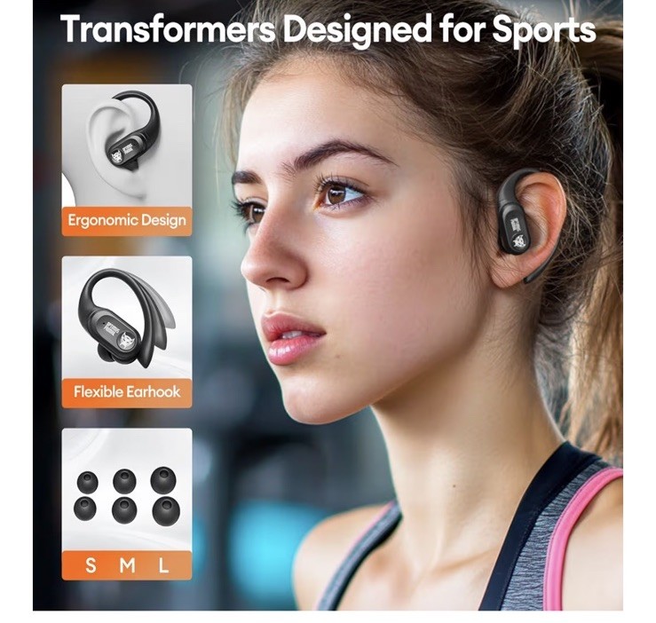 Transformers Over The Ear Wireless Bluetooth Earbuds