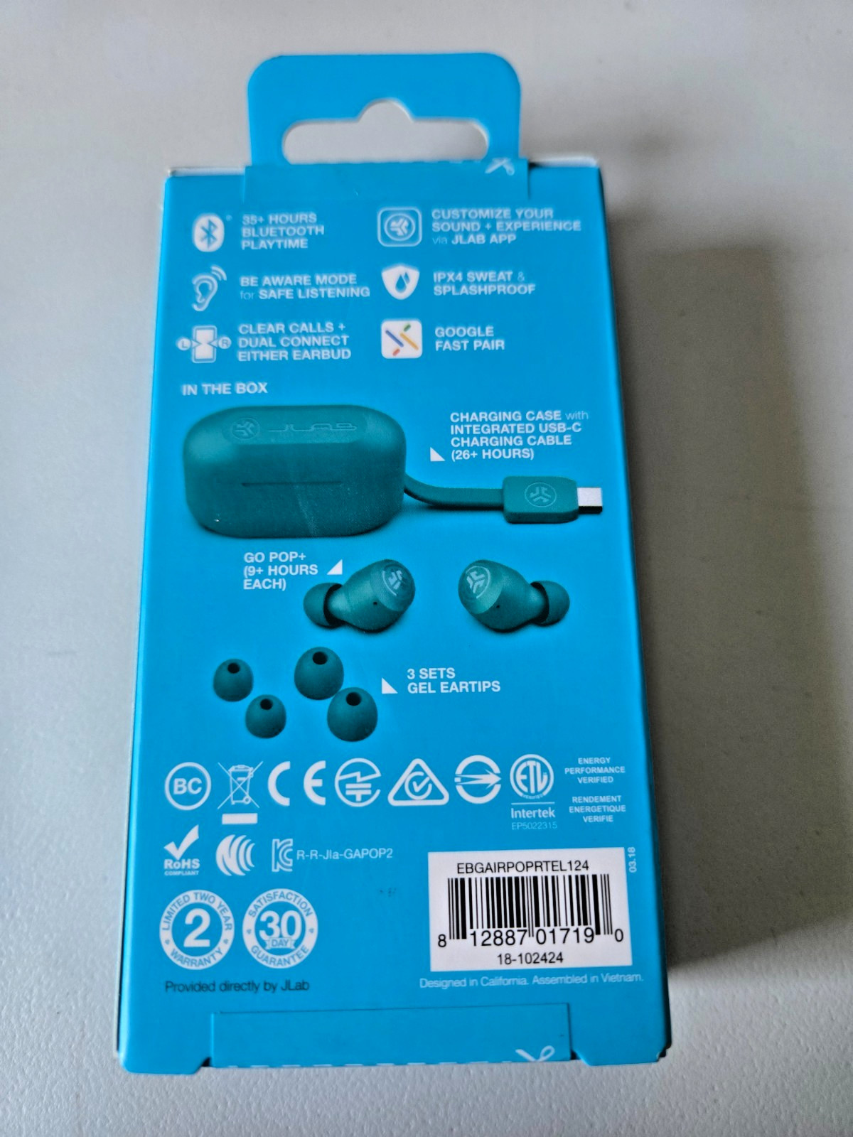 JLab – GO POP+ True Wireless In-Ear Headphones Teal New Sealed – Free Shipping