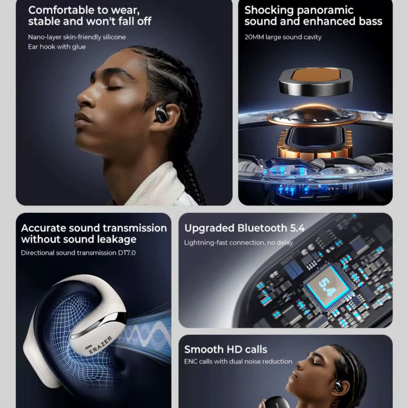 ERAZER X9 Wireless Bluetooth Earphones – HiFi Stereo, Noise Cancelling, Waterpro