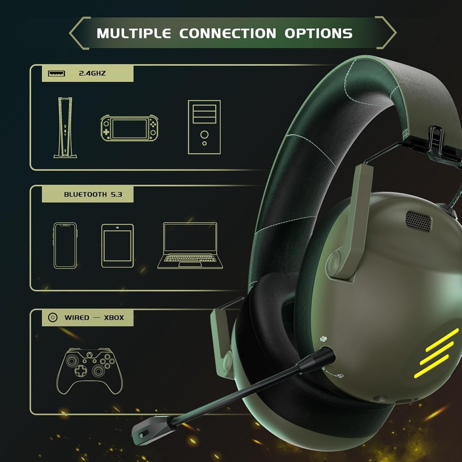 Auriculares inalámbricos para juegos con diseño plegable y con diadema US NUEVO