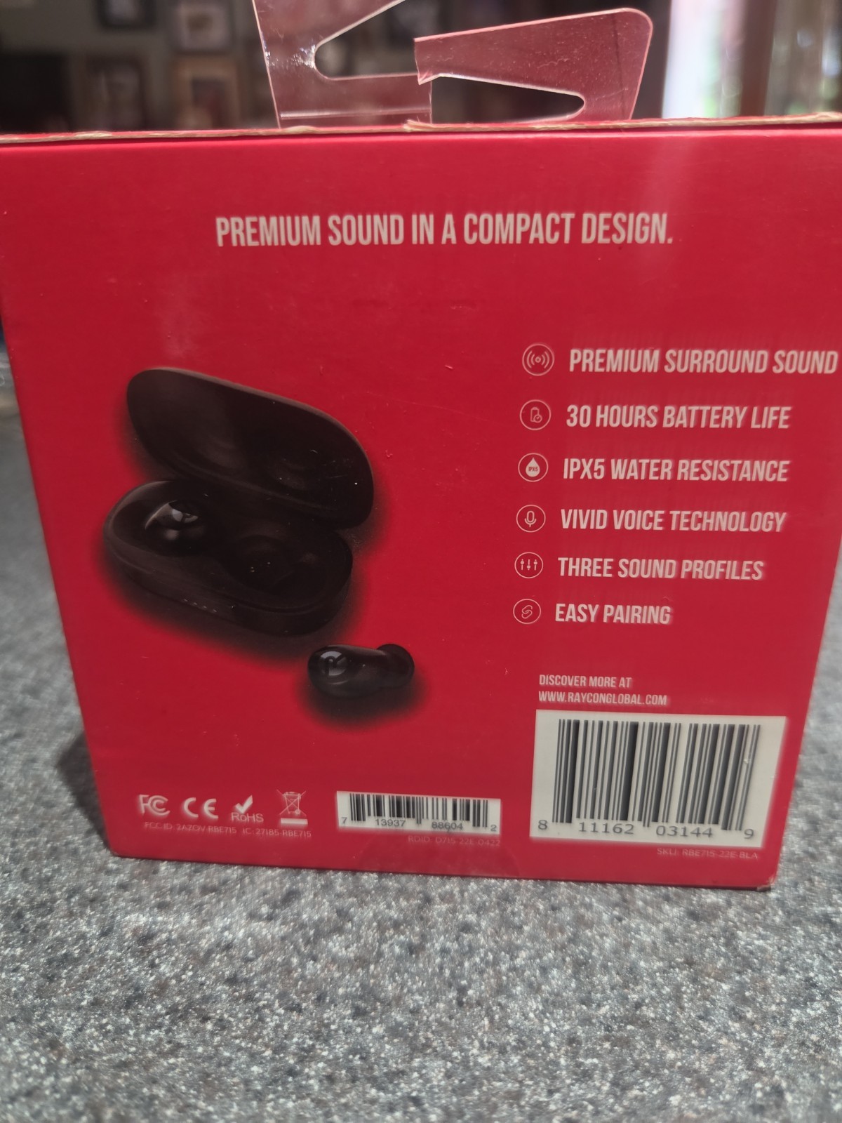 NIB Raycon The Essential Earbuds. Black In Color. Brand New Sealed