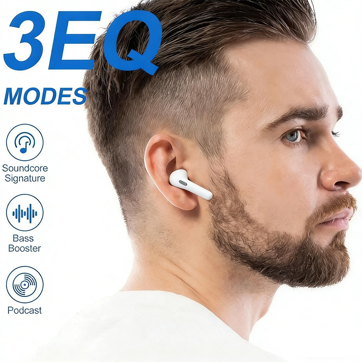 Bluetooth Earbuds Headset 5.3 Wireless Noise Cancelling TWS Trucker Waterproof