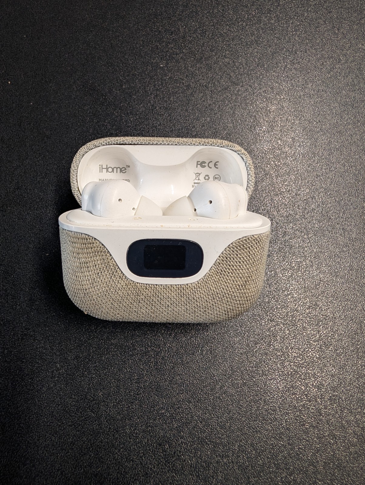 iHome XT-60 | True Wireless Earbuds | Fabric Charging Case | White