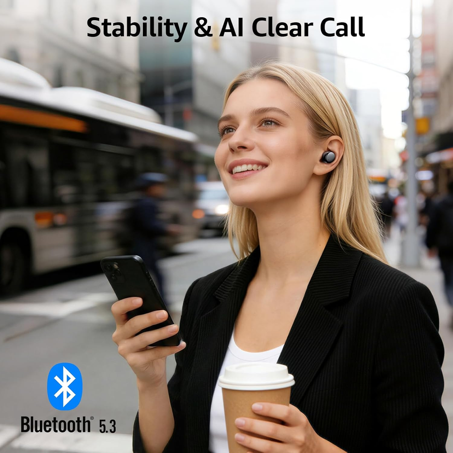 T6 Wireless Earbuds with 50H Playtime, Bluetooth 5.3, IPX8 Waterproof