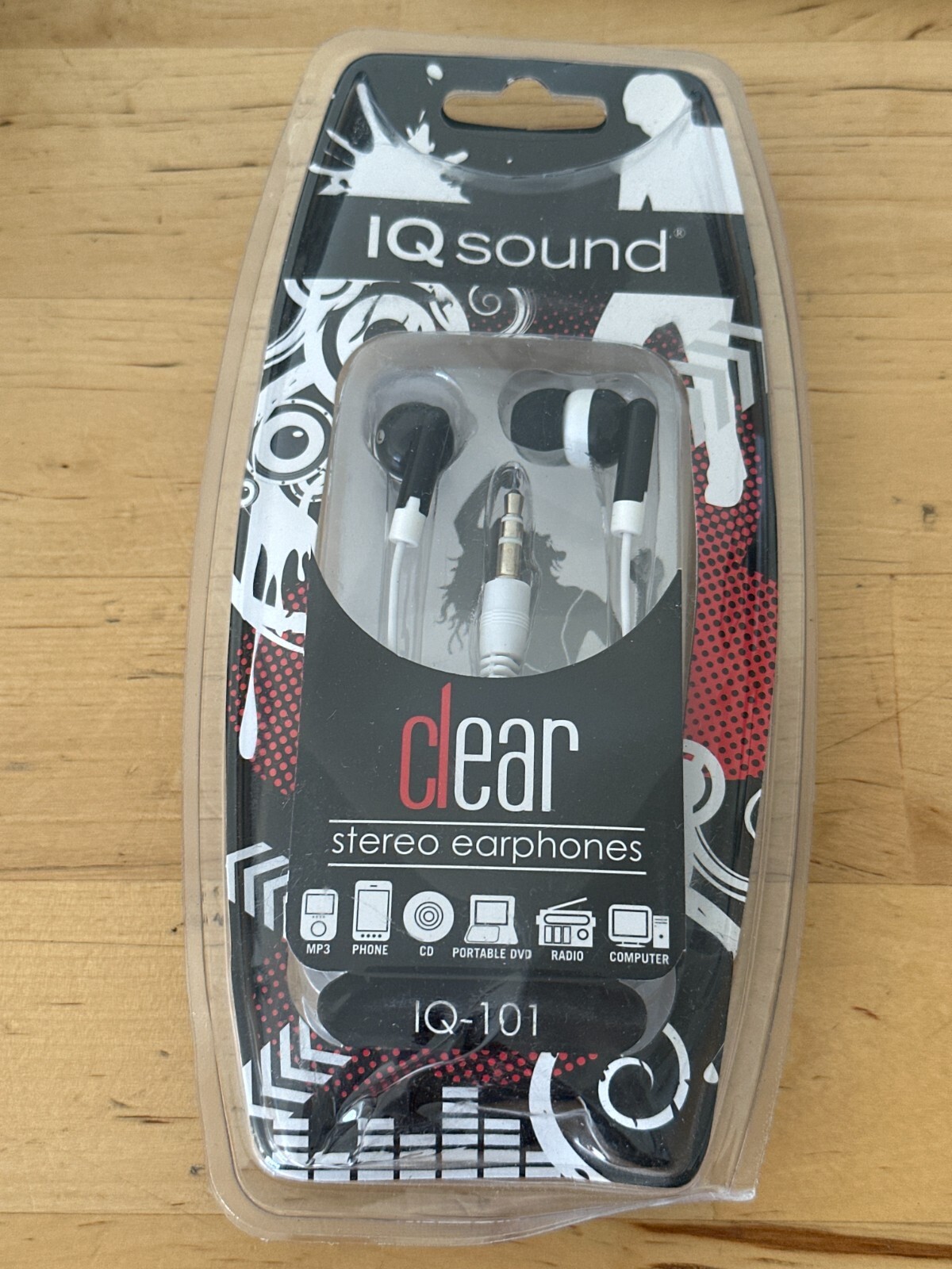 SuperSonic IQ-101 BLACK Digital Stereo Earphones 3.5ft Cord Black