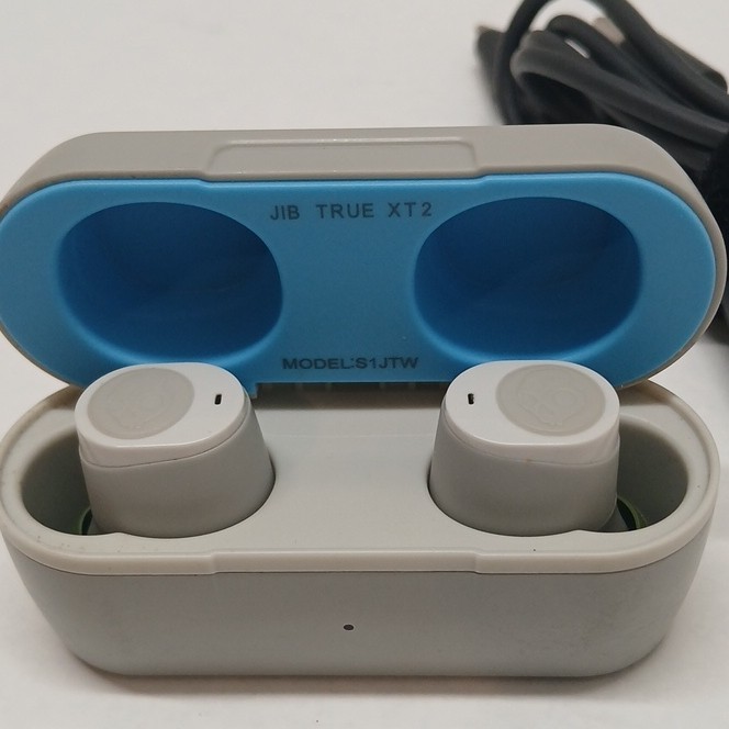 Skullcandy Jib True XT2 Bluetooth Wireless In-Ear Earbuds Case Gray/Blue