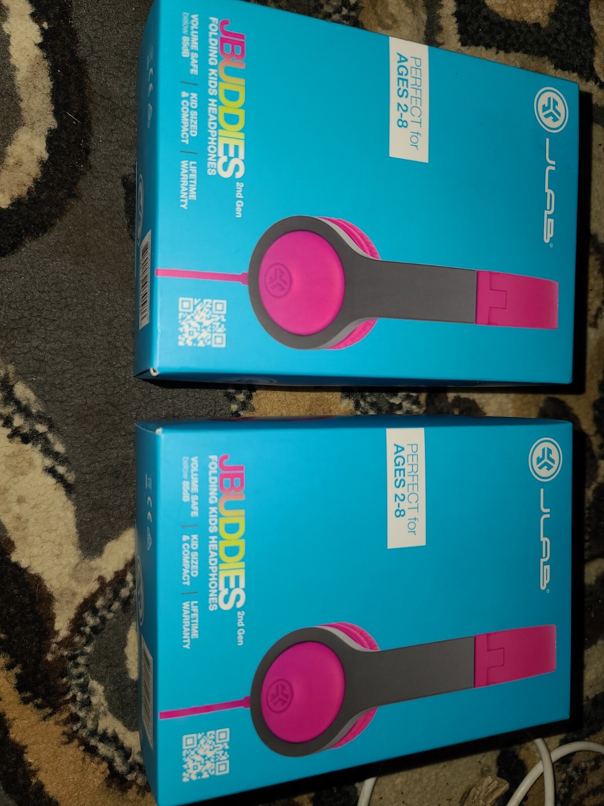 JLAB JBuddies Folding Kids Headphones Perfect For Kids 2-8 Years {LOT OF 2}