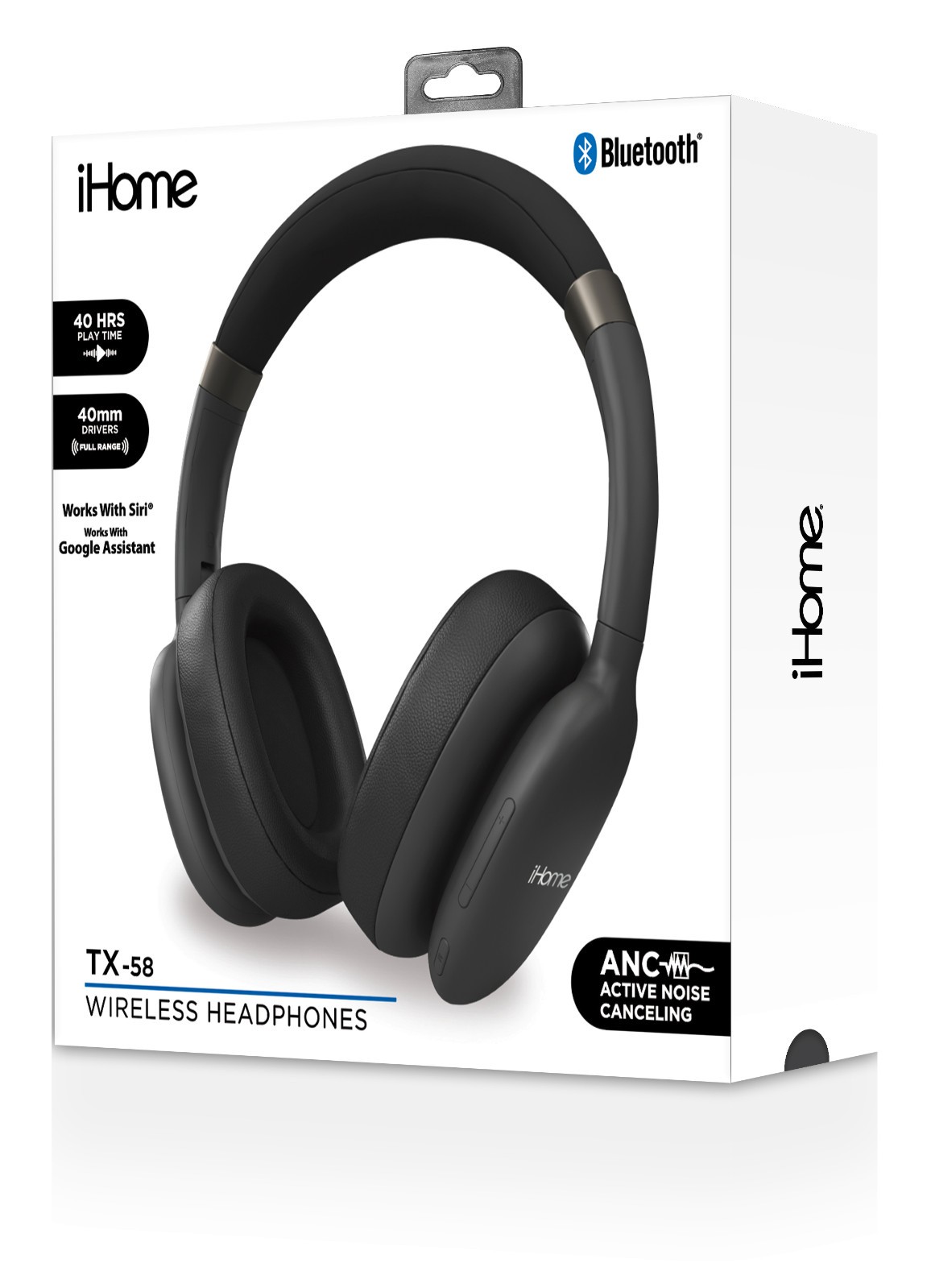 IHome TX-58 Wireless Headphones, Bluetooth, Active Noise Cancelling