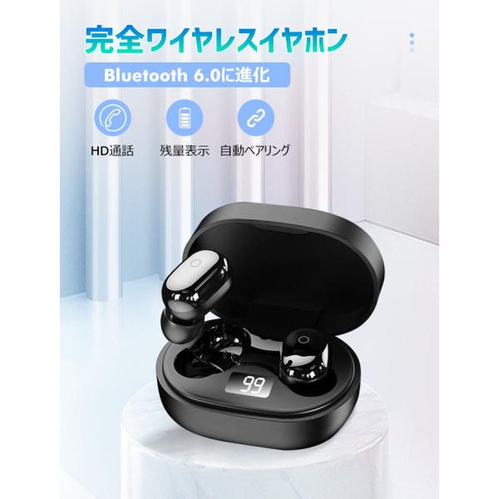 Wireless Earbuds, Bluetooth 6.0, Compatible with iPhone 17, 16, 15, 14, 13, 8, X