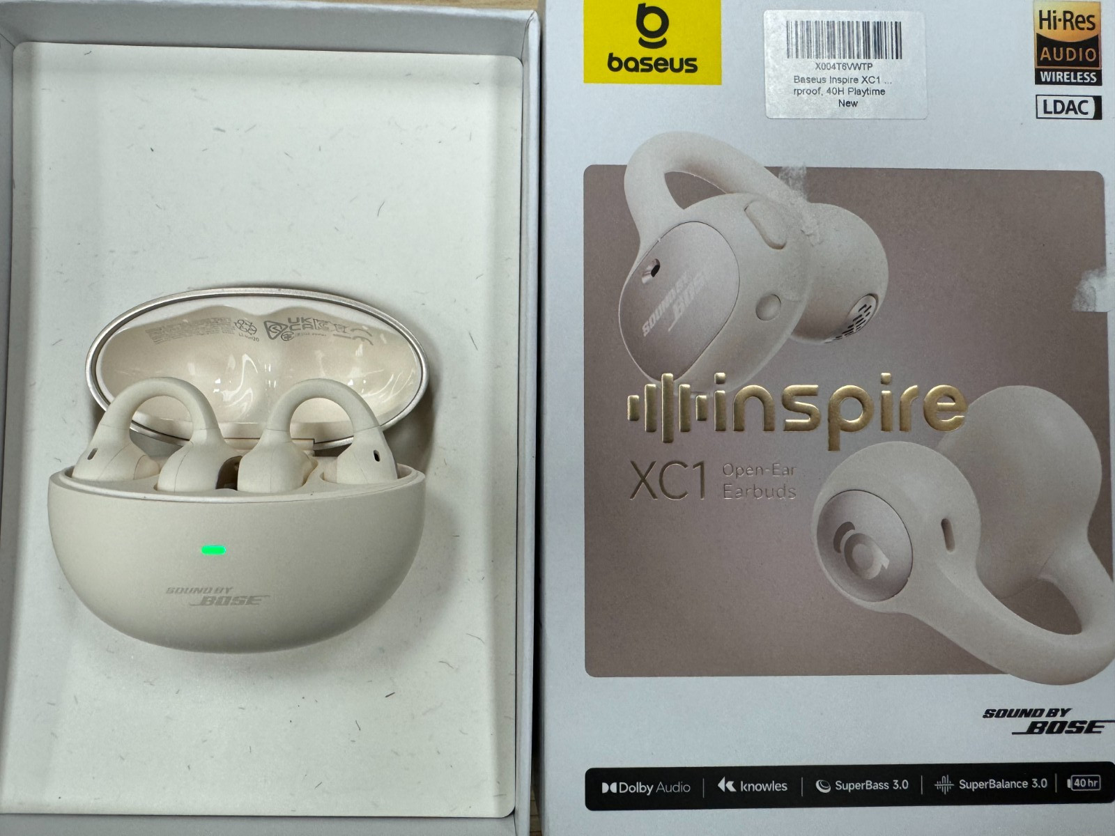 Baseus Inspire XC1 Open Ear Clip-On Earbuds, Sound by Bose, Dolby Audio