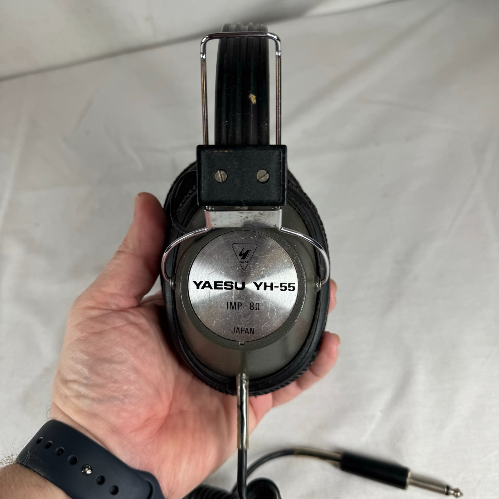Yaesu YH-55 Over-Ear Headphones Black Silver 8 Ohm 6.35mm Double Ear-Cup