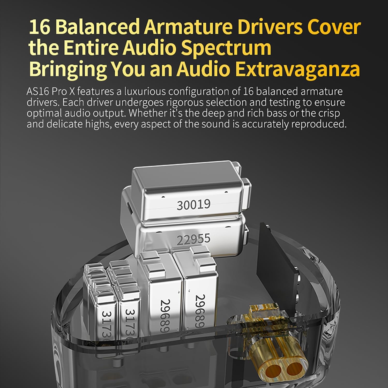 KZ AS16 PRO X 16BA Balanced Armature IEM Earphones for Musicians Singers