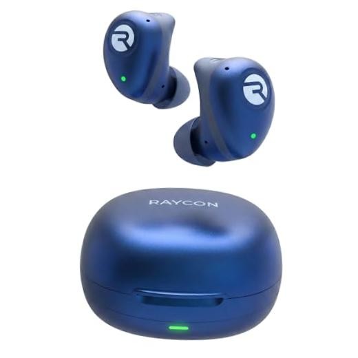 Fitnesstooth Wireless Earbuds + Microphone with Active Noise Canceling – Blue