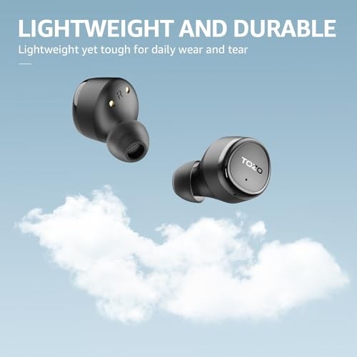 Wireless Earbuds Build in Mic Clear Calls Ergonomic Light Weight Dark Black