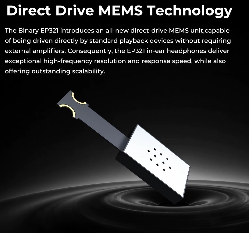 Binary EP321-MEMS – IEM 2DD+3BA+MEMS Hi-Res Audiophile (4.4mm)