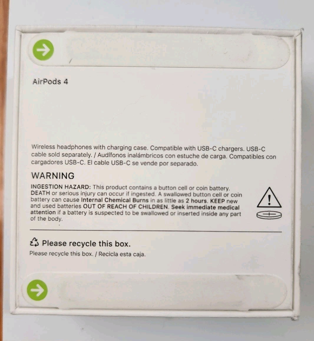 Apple AirPods 4 Wireless w/ Charging Case White (READ DESCRIPTION SEE PICTURES)