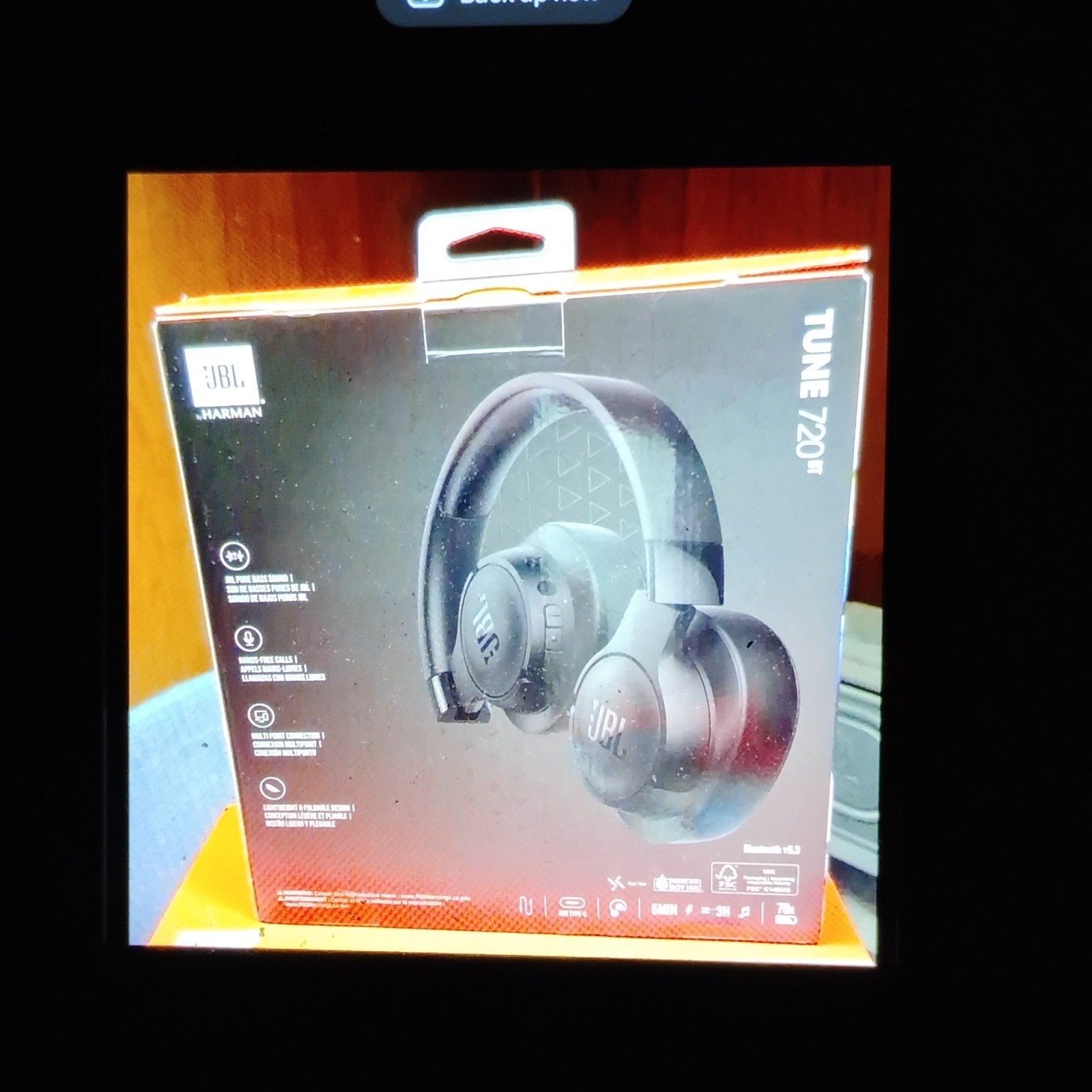 JBL Tune 720BT Bluetooth Over-Ear Wireless Foldable Headphones 40mm Black