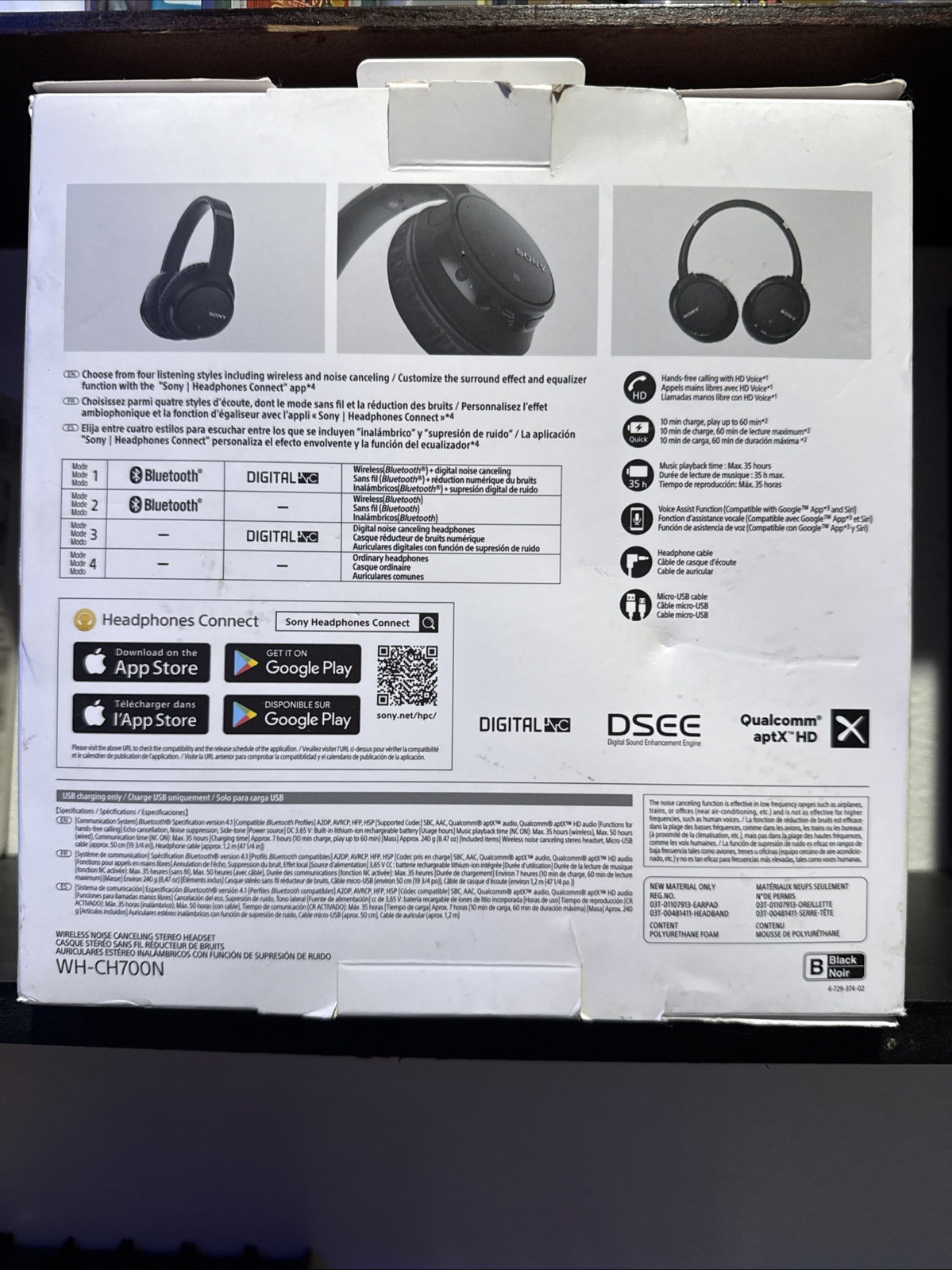 Sony WH-CH700N Wireless Bluetooth Headphones Black