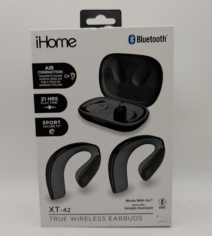 iHome True Wireless Earbuds Sport Touch control EarHook Headphones with Mic