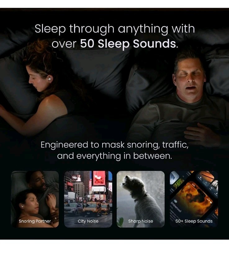 Ozlo – Sleepbuds 2 Noise-Masking Sleep Earbuds, Side Sleeper Comfort, Snore…