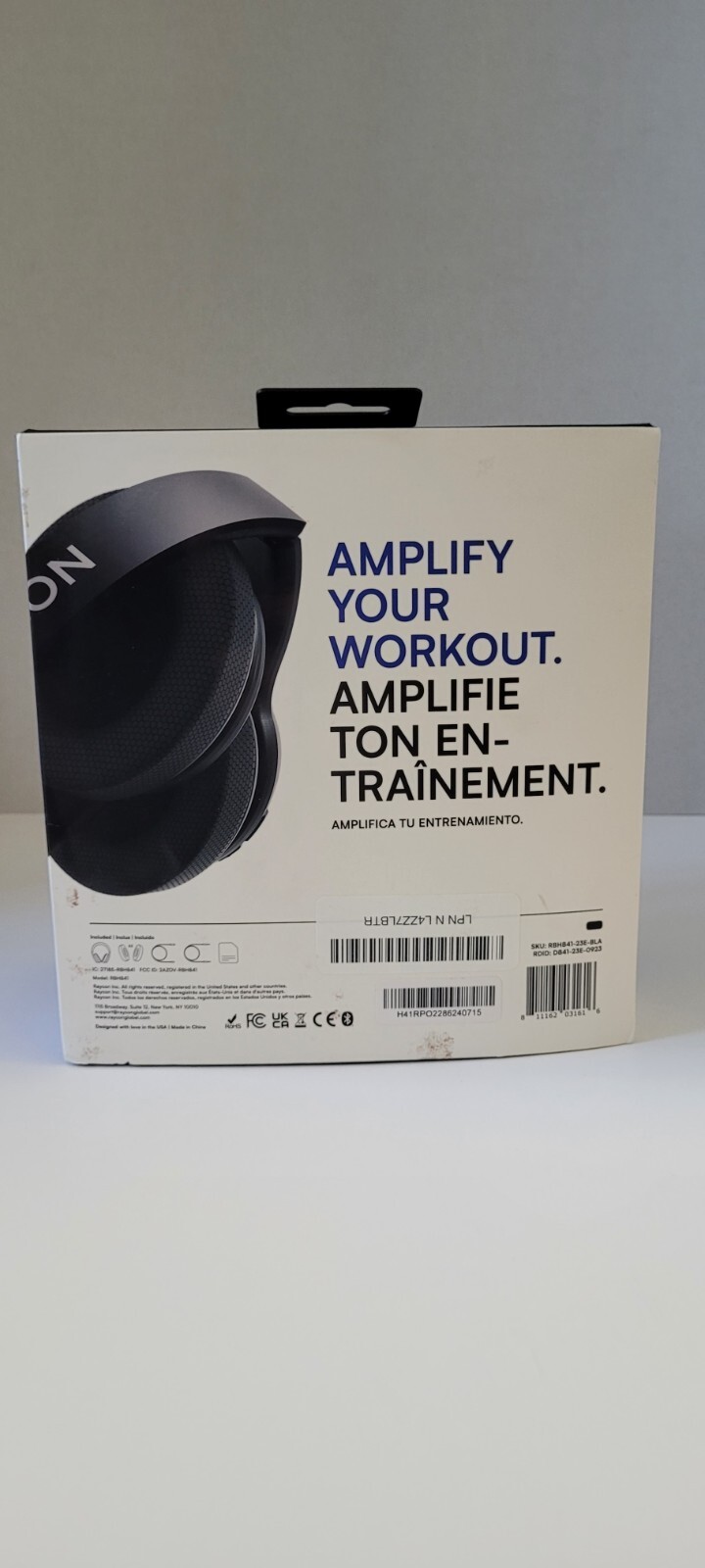 Raycon RBH820-BlK H20 Wireless Noise-Cancelling Over-the-Ear Headphones – Black