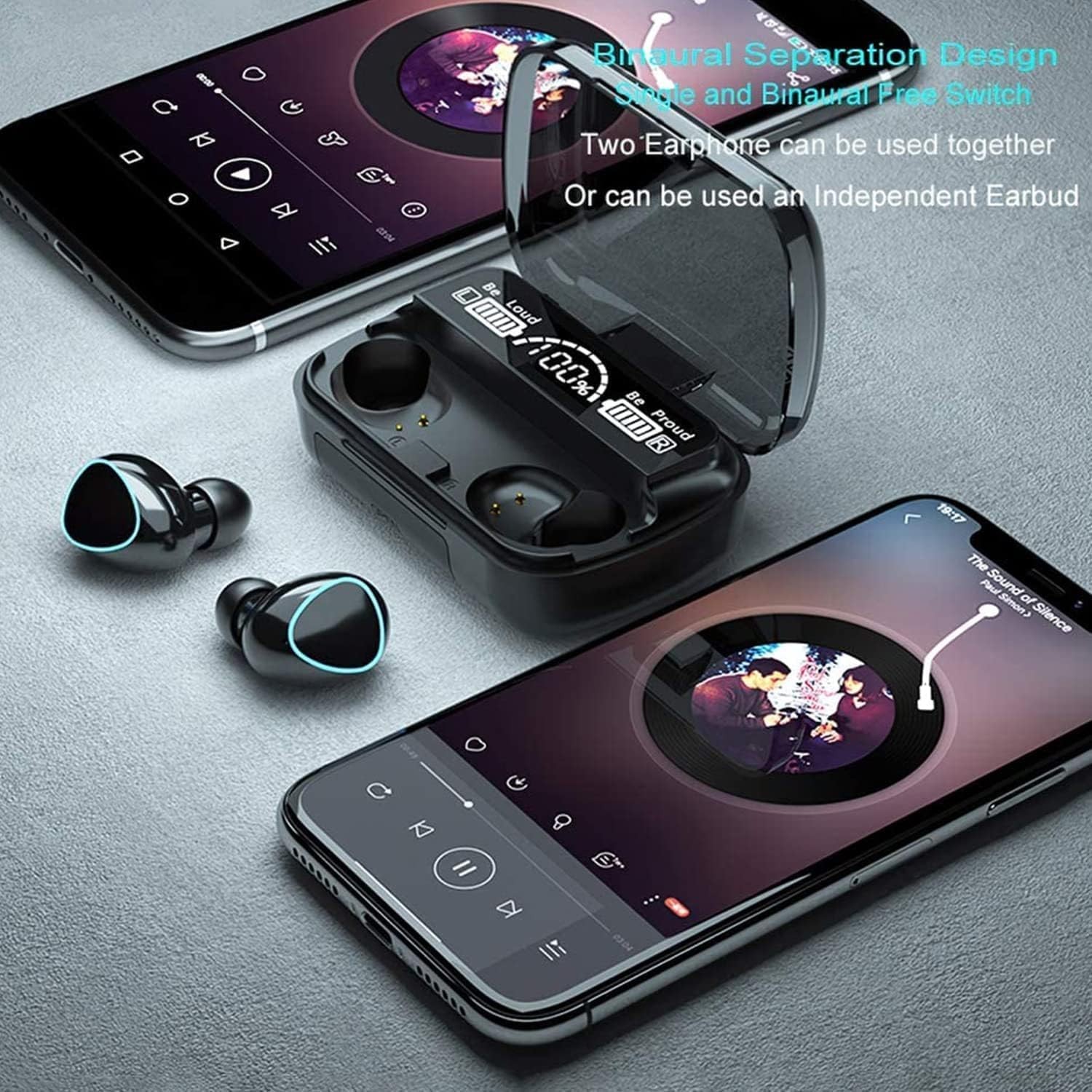 Wireless Earbuds Bluetooth 5.3 Headphones, Long Playing time One size, Black