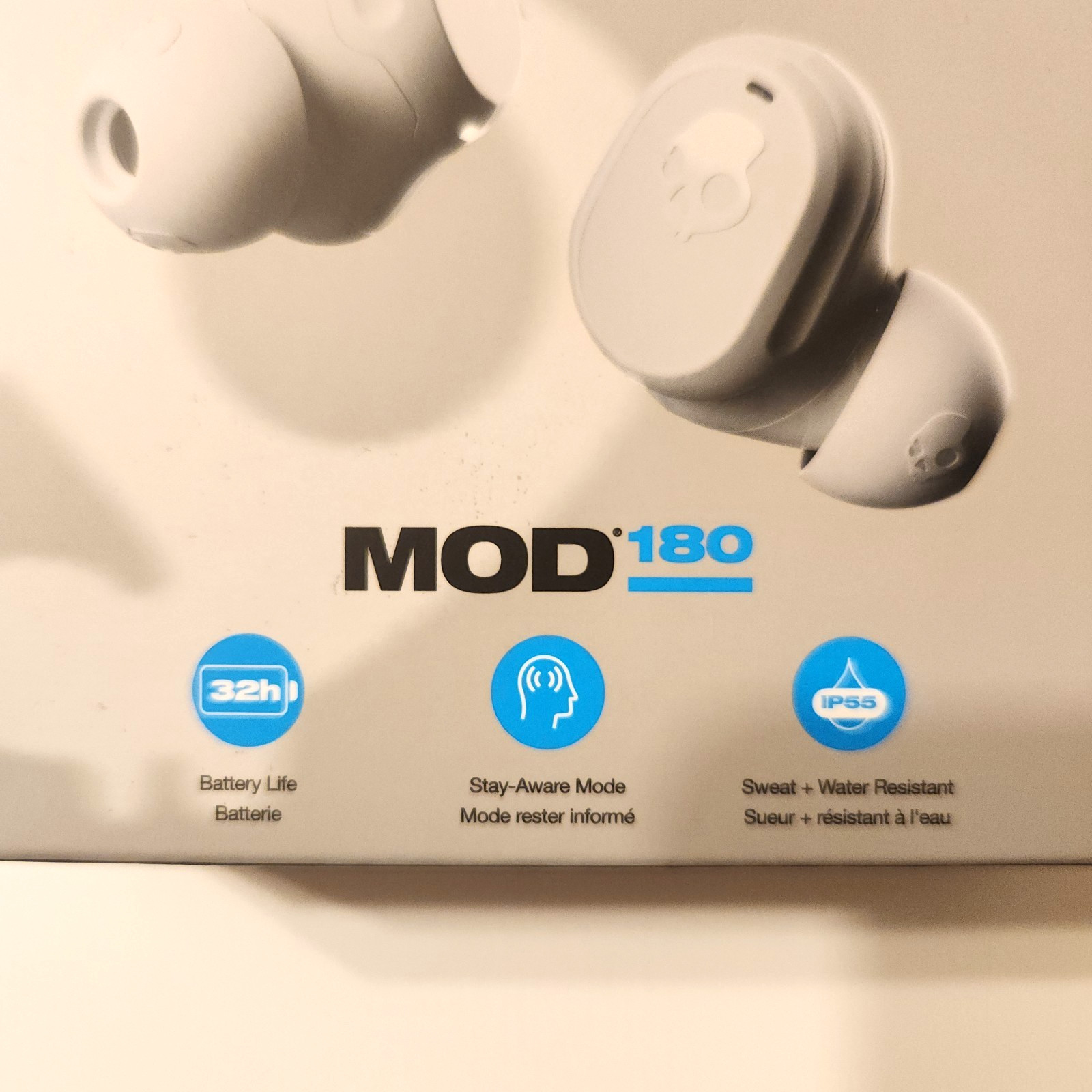 Skullcandy MOD 180 Sweat+Water Resistant, Stay-Aware Mode, Auto On/Connect F/Shi