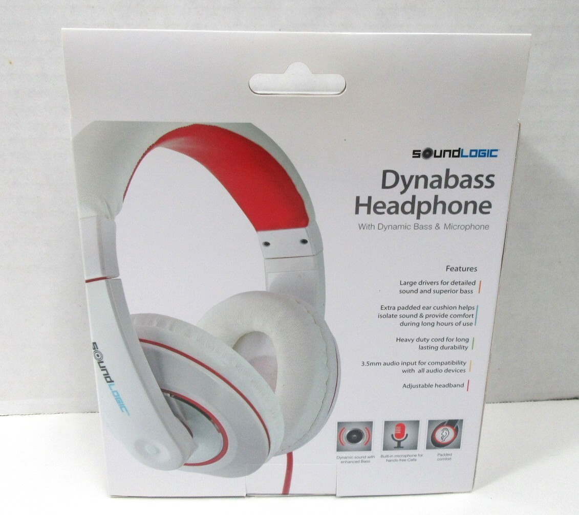 NEW SOUNDLOGIC DYNABASS HEADPHONE WITH MICROPHONE SEALED BOX