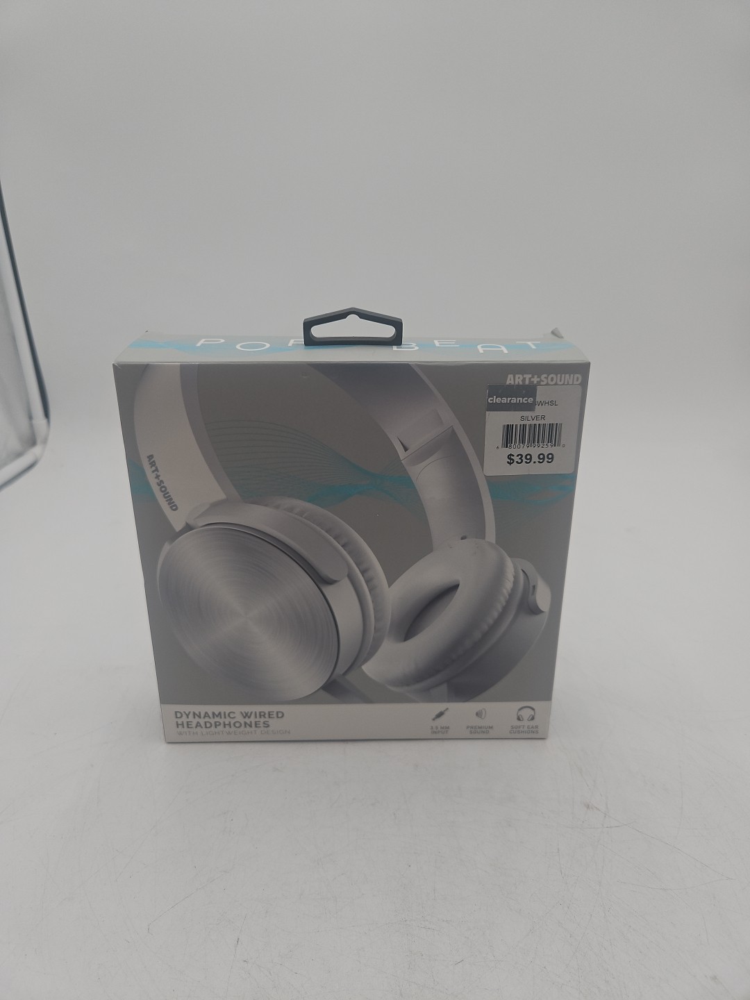 NEW ART+SOUND DYNAMIC WIRED HEADPHONES. LIGHTWEIGHT, WHITE/SILVER, 35 MM INPUT
