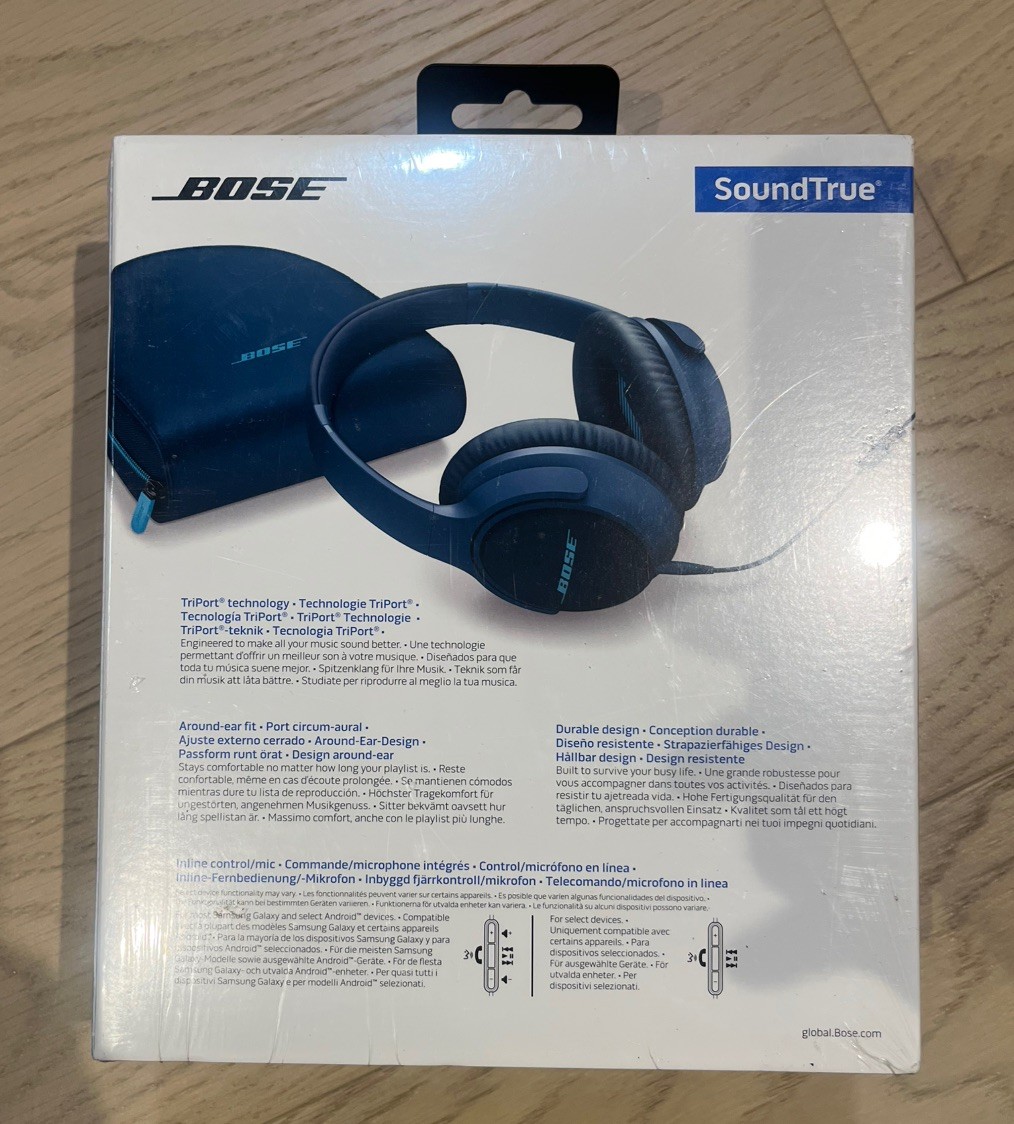 New Bose SoundTrue Around-Ear II 2 Headphones Headset Android Samsung Navy blue