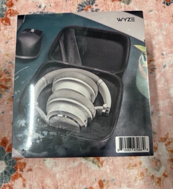 Wyze Wireless Headphones White Noise Cancelling Alexa Built-in Travel Case