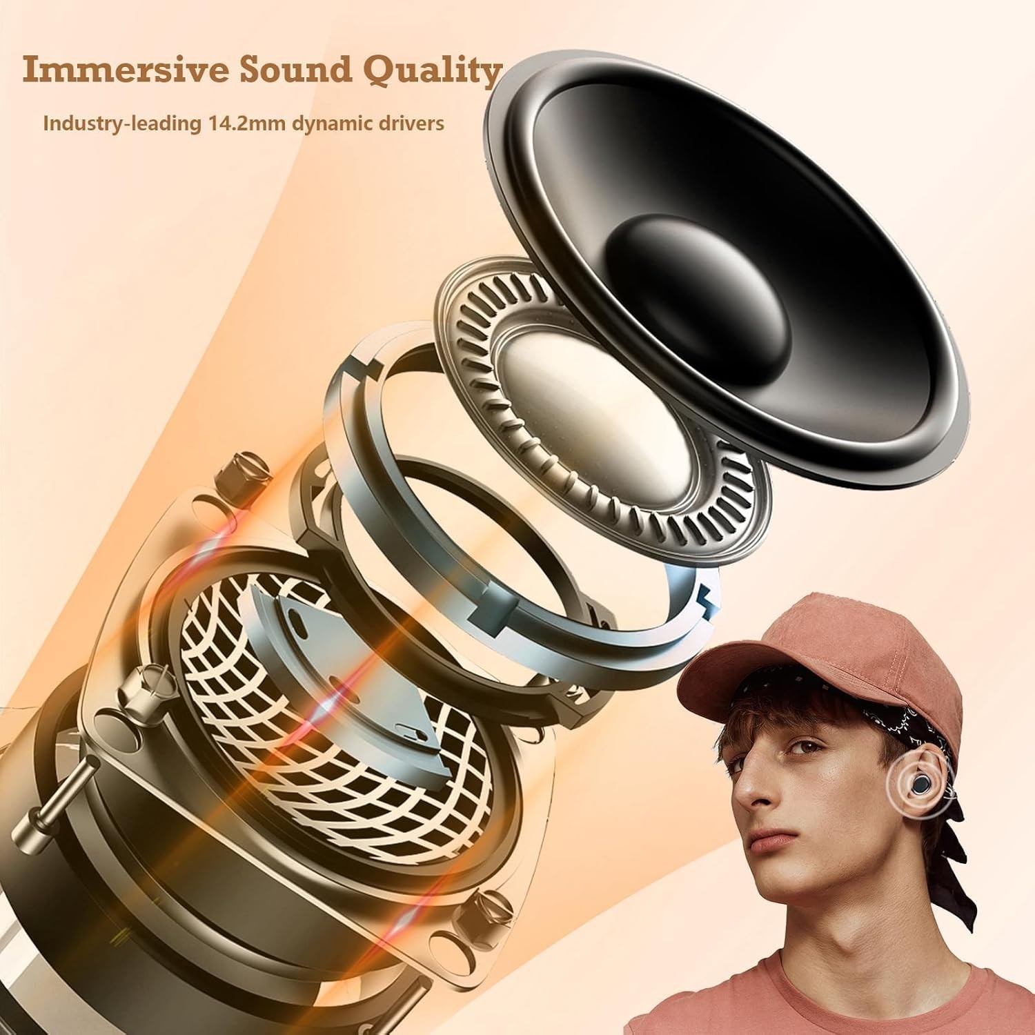 Skin Tone Mini Small Bluetooth Earbuds Invisible Wireless for Ear Nude