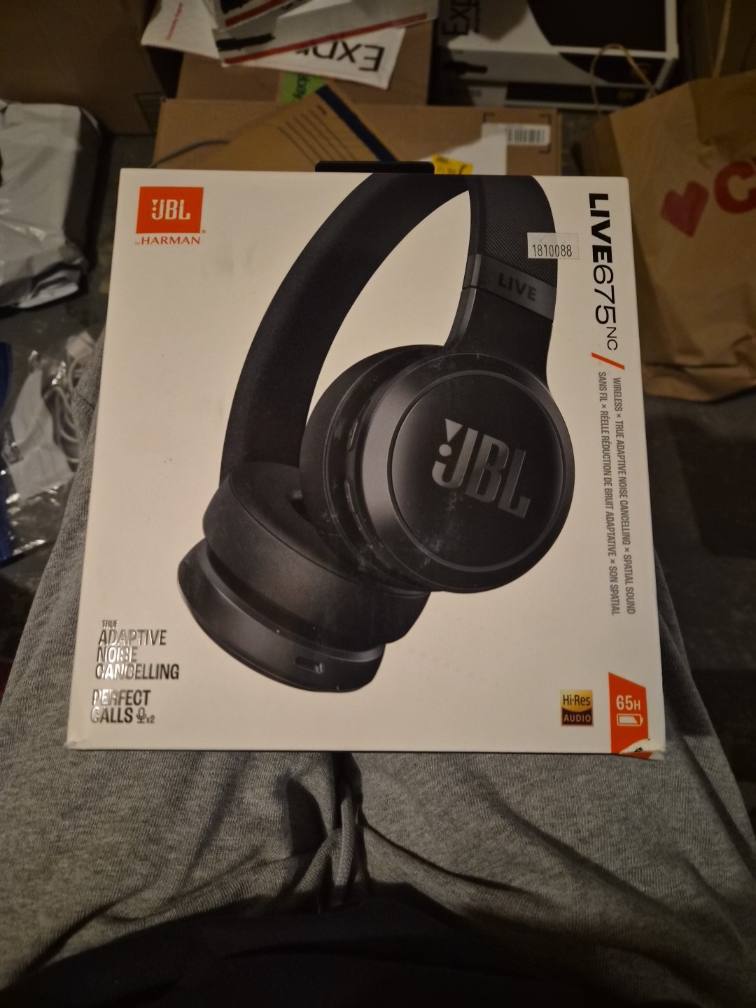 JBL by Harman Live 675NC Wireless True Adaptive Noise Cancelling Headphones- NOB