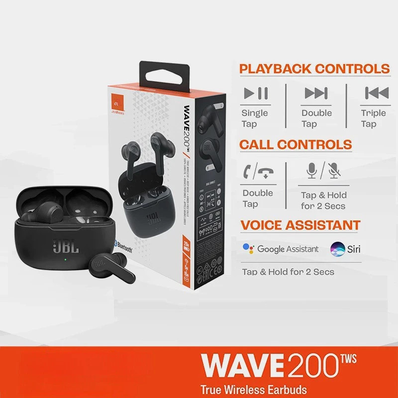 JBL WAVE BEAM TRUE_Wireless Bluetooth Earbuds_Black_NEW_Free Shipping