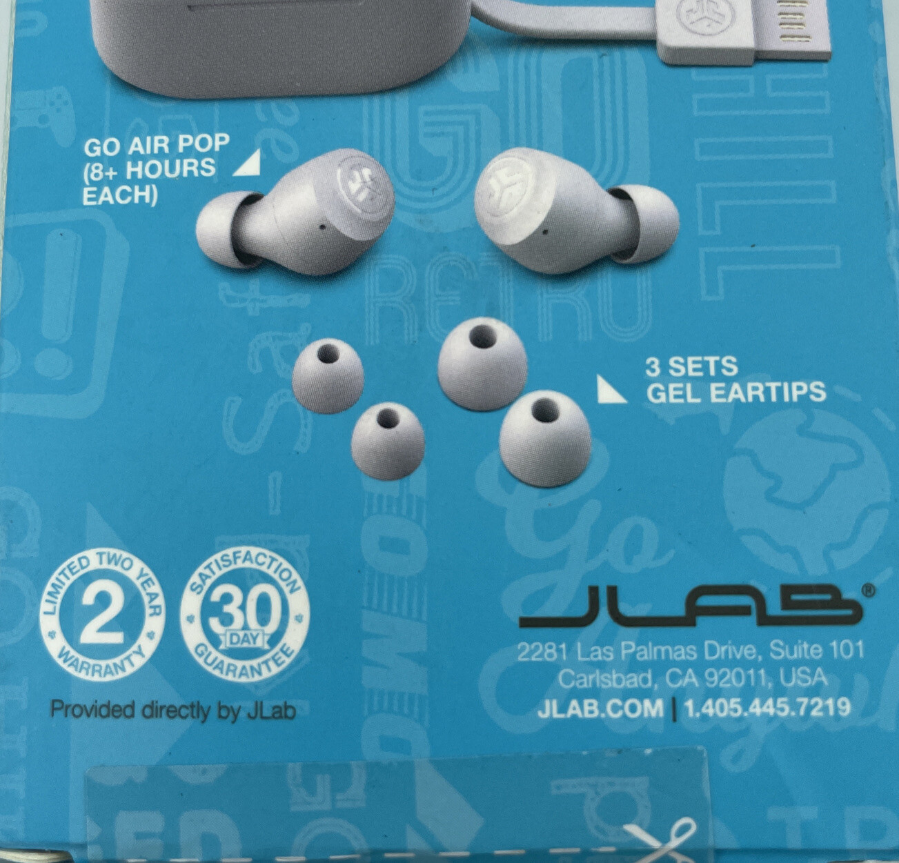 JLab GO Air POP True Wireless In Ear Headphones Lilac 32+ Hours Play Time New