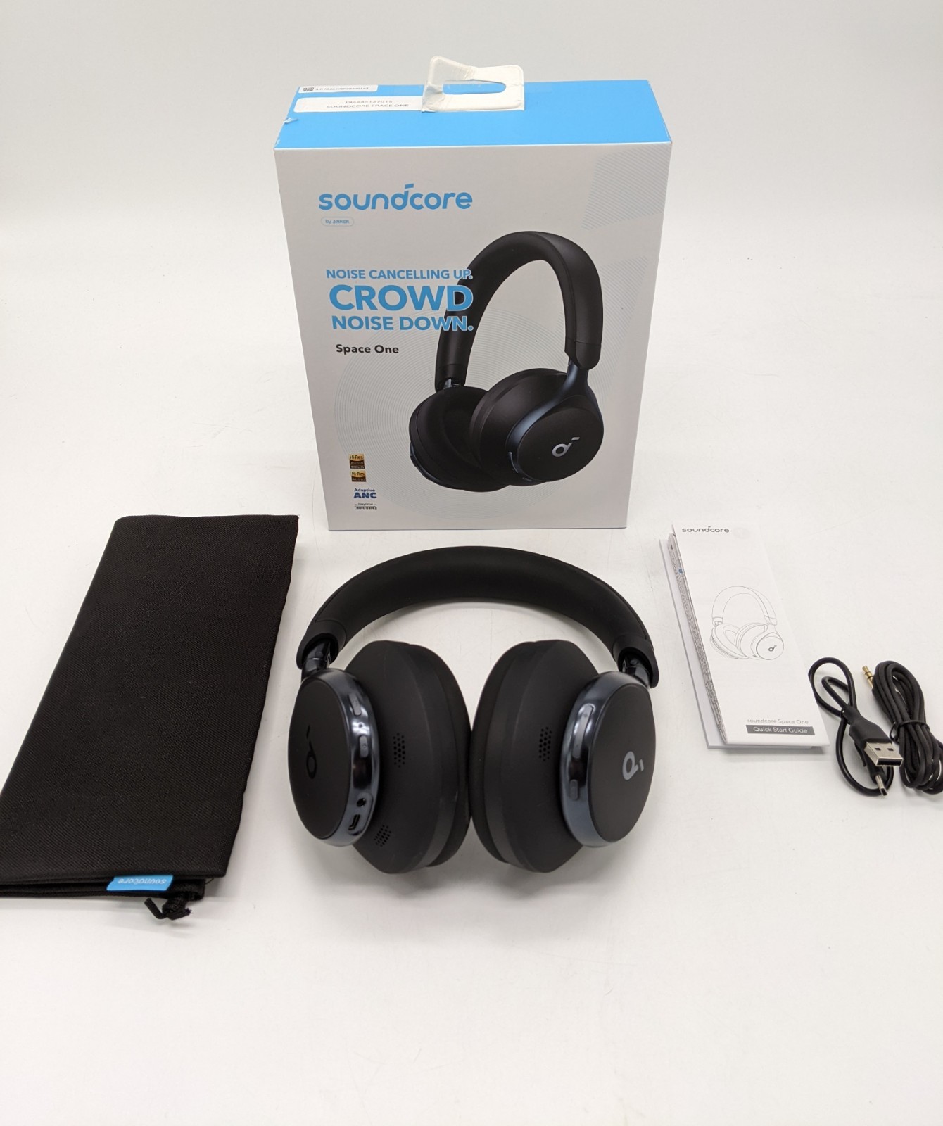 Soundcore Space One Wireless Bluetooth Headphones Black, Active Noise Cancelling