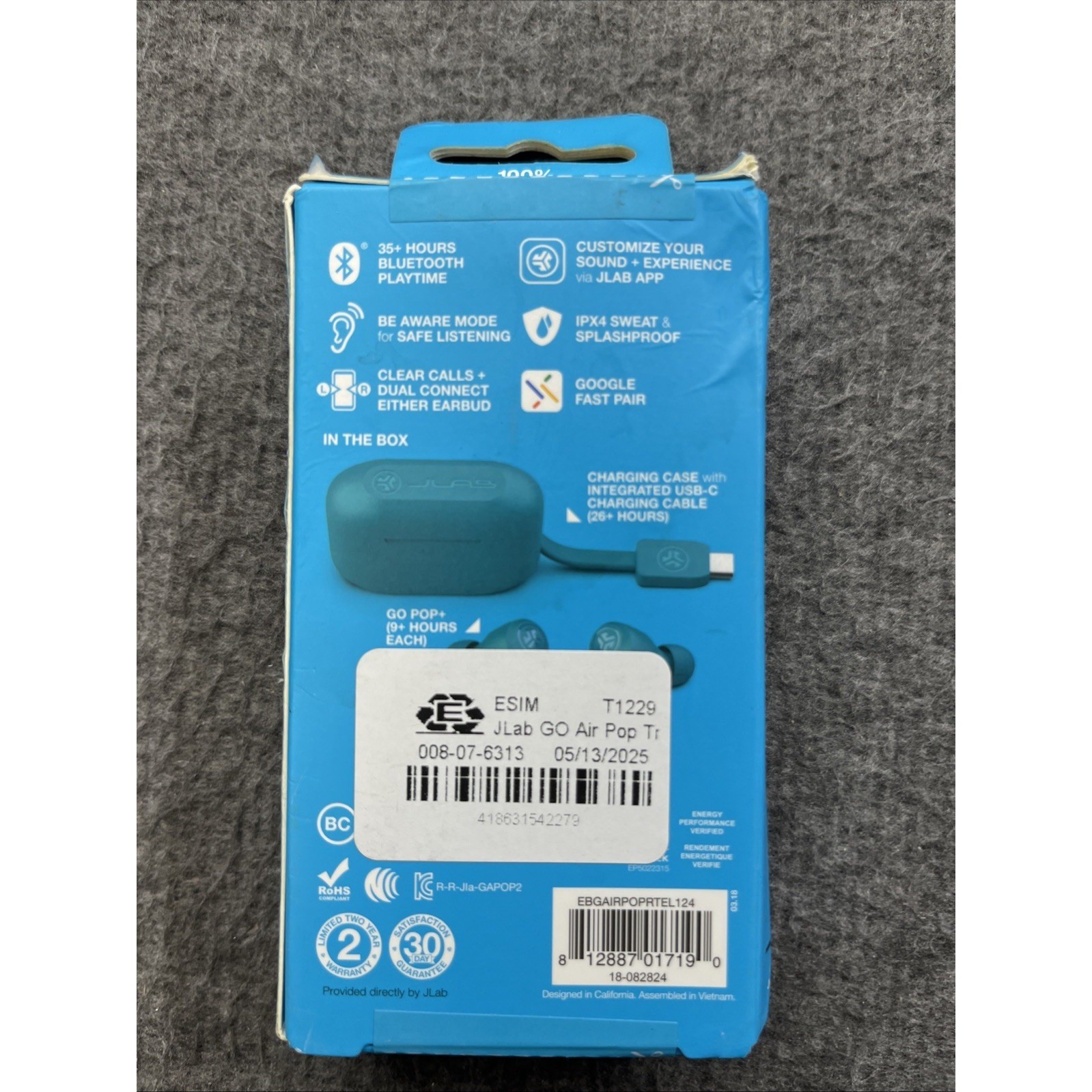 JLab – GO Air POP True Wireless In-Ear Headphones – Teal