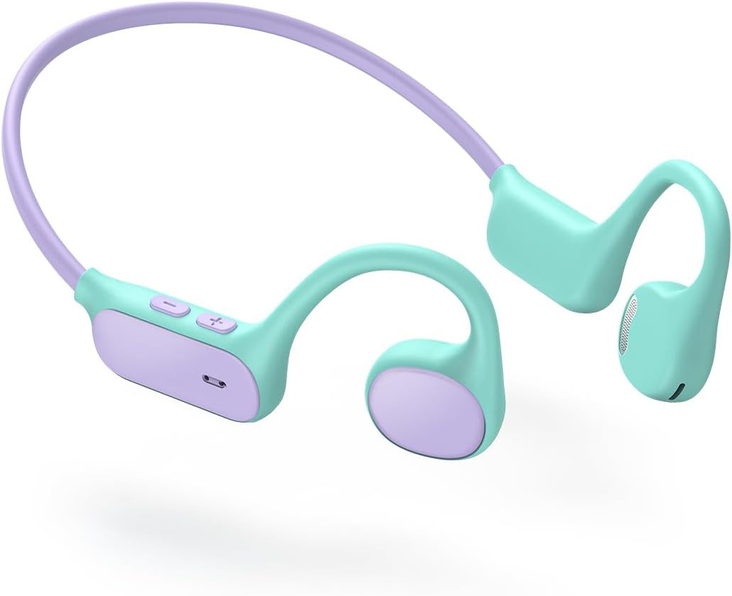 Kids Headphones, Bluetooth 5.4 Air Conduction Open Ear Headphones, Safe Volume 7