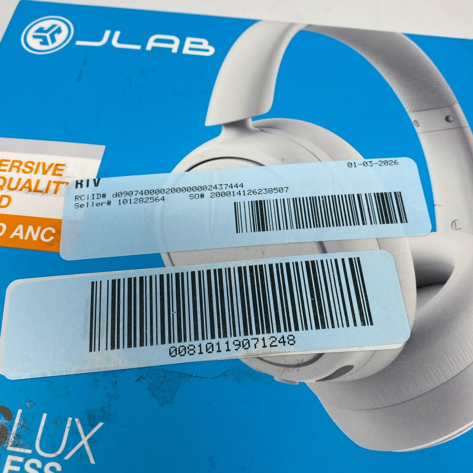 JLab JBuds Lux ANC Wireless Over-Ear Headphones Cloud White
