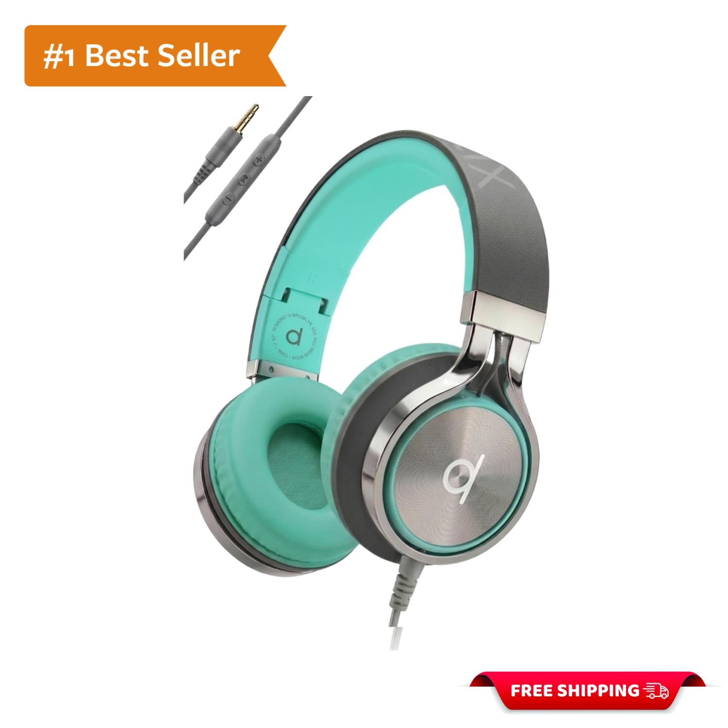 Dynamic Sound CL750 Wired Headphones – Ideal for School & Gaming in Turquoise